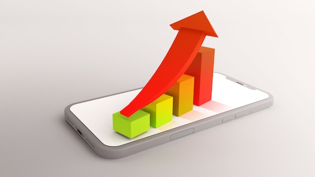 Foto illustrazione delle statistiche in aumento