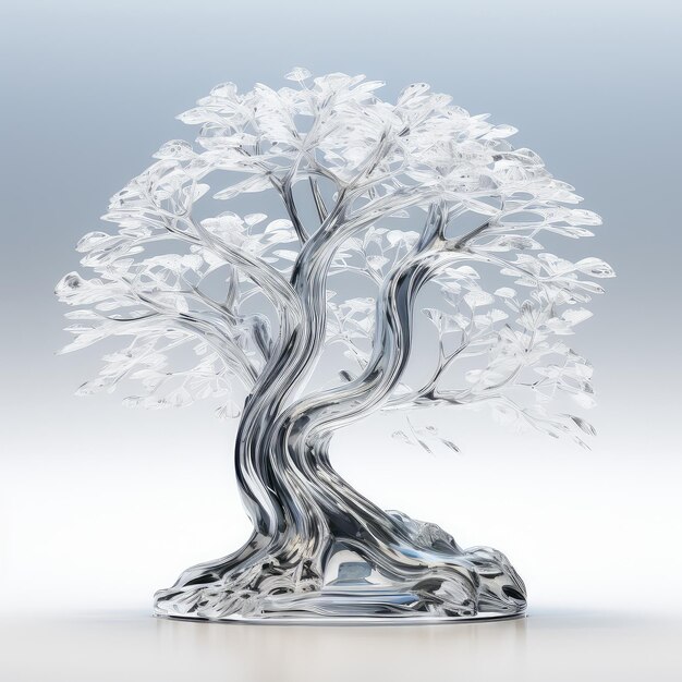 illustration statue amidst glass tree