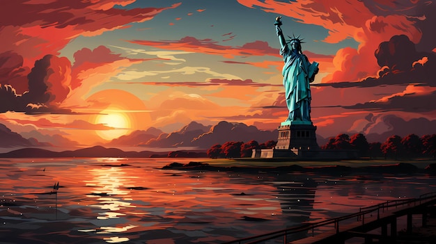 Illustration of the Statue of Liberty