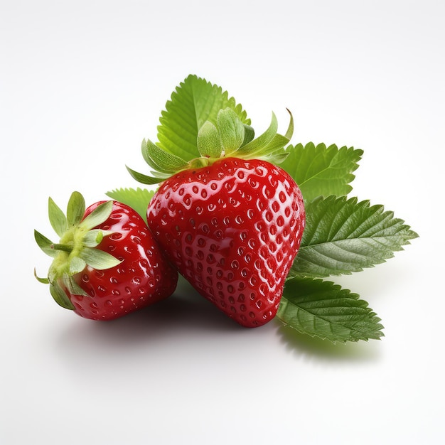 illustration strawberry and leaves growing