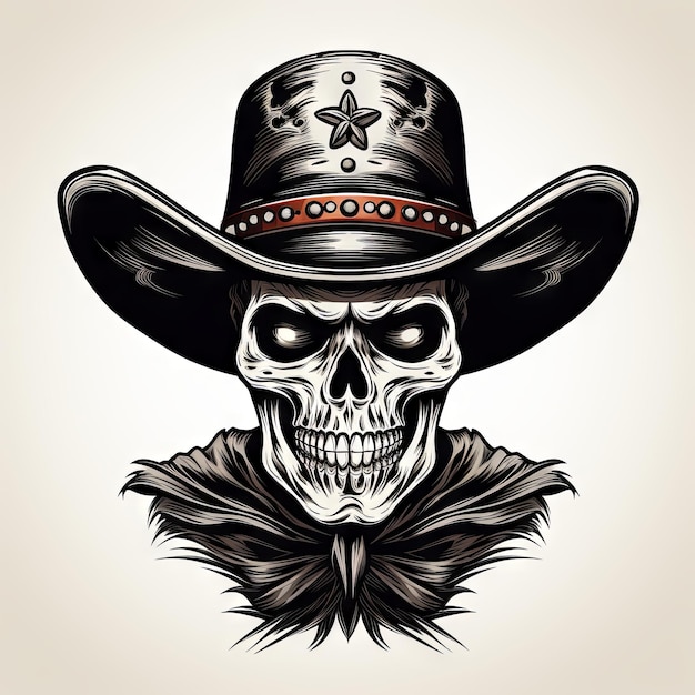 Photo illustration of a styled skull art tattoo design