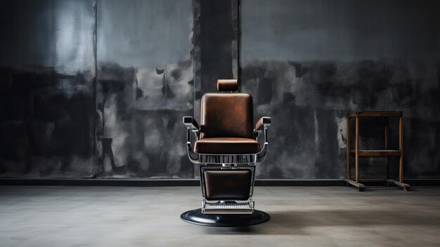 Photo illustration of a stylish classic vintage barber chair made of leather