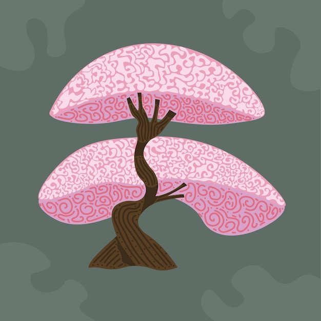 Photo illustration of a stylized brain tree