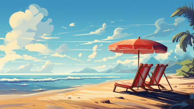 Photo illustration of summer beach background