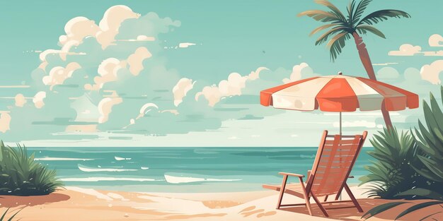 Premium AI Image | illustration of summer vacation background