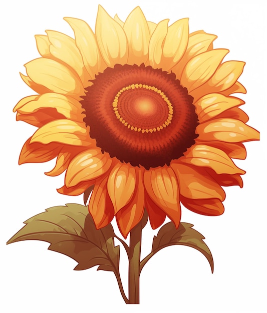 illustration of a sunflower on a white background