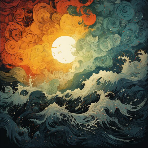 Иллюстрация Солнца и Урагана