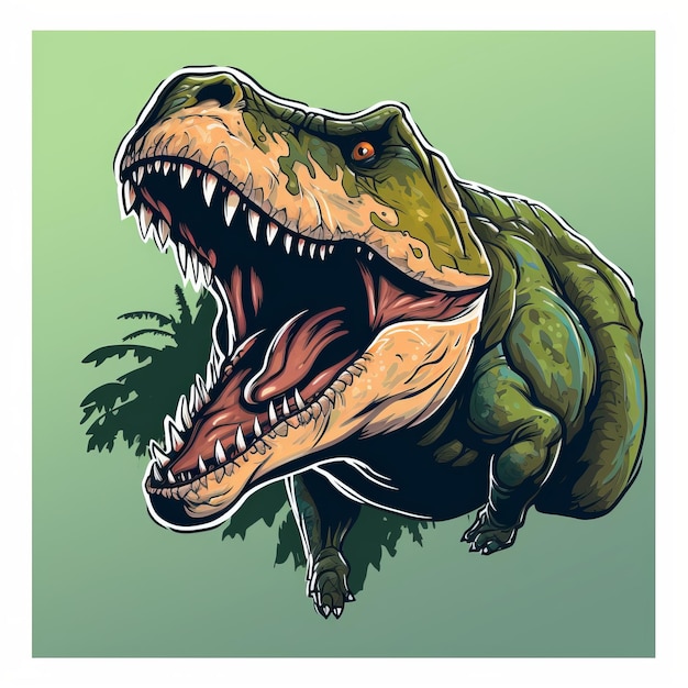 Photo an illustration of a t rex with its mouth open