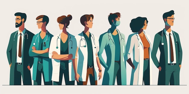 Photo illustration of a team of doctors for doctors day