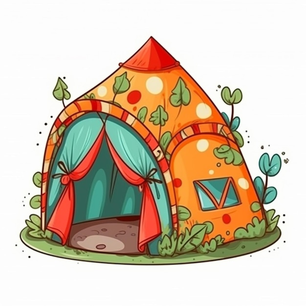 Иллюстрация палатки к сказке.