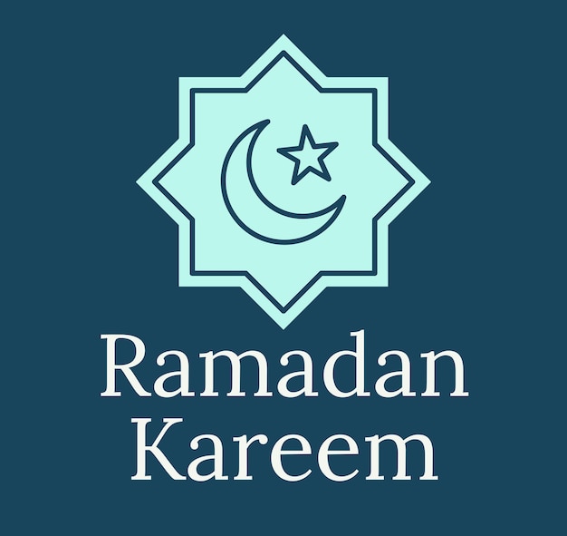 Photo illustration text ramadan kareem on dark blue backgroundtypography lettering designprinting