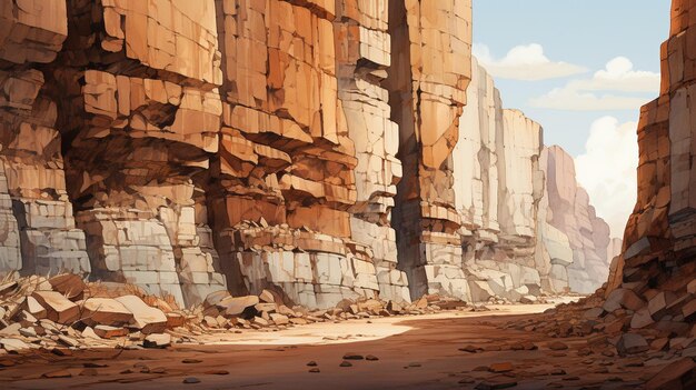 Photo an illustration of textured sandstone cliffs wallpaper