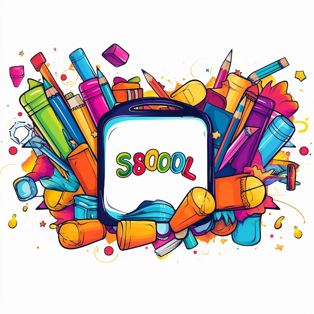 a illustration of the theme back to school colorful s 1000