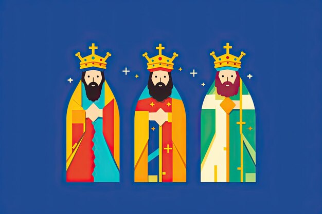 Photo illustration of the three wise men christianity tradition at christmas generative ai