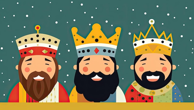 Photo illustration of the three wise men christianity tradition at christmas generative ai