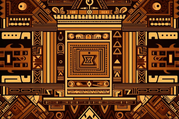illustration of Tileable Ethnic African Wallpaper Print Pattern