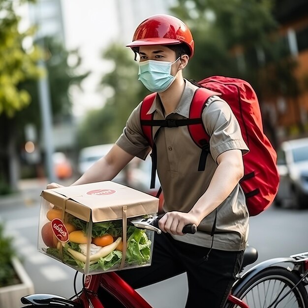 Photo illustration of too much orders contactless delivery service during