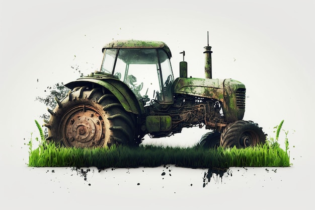 An illustration of a tractor with the word tractor on it