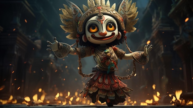 illustration of a traditional Indonesian puppet