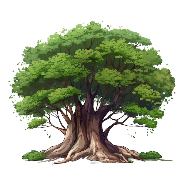 Illustration of Tree on white background Generative Ai