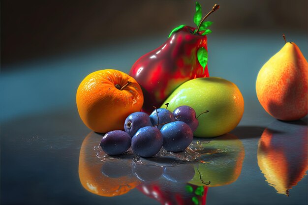 Photo illustration of tropical fruits