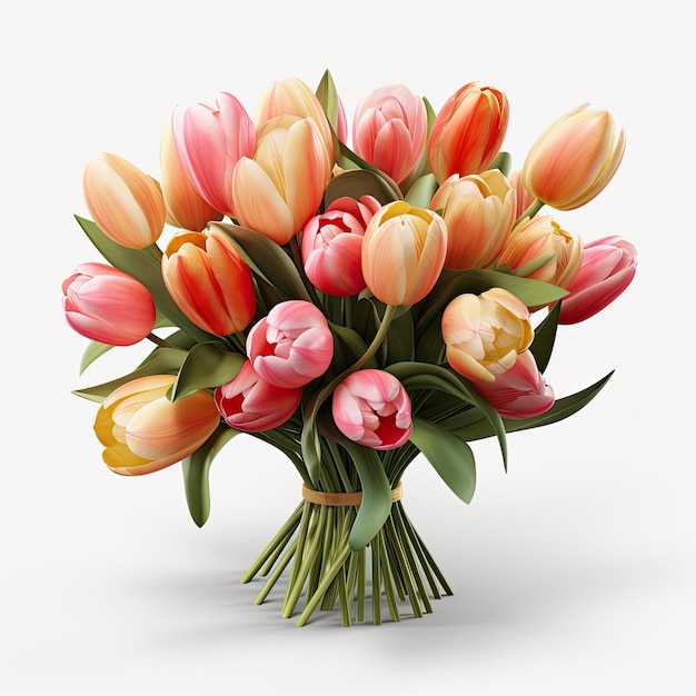 illustration tulips bouquet displaying exquisite petals