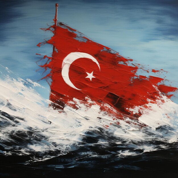 Photo an illustration of turkish flag