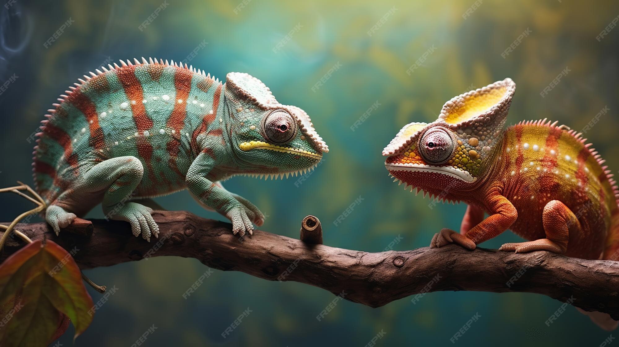 Premium AI Image | illustration of The two chameleons personality and