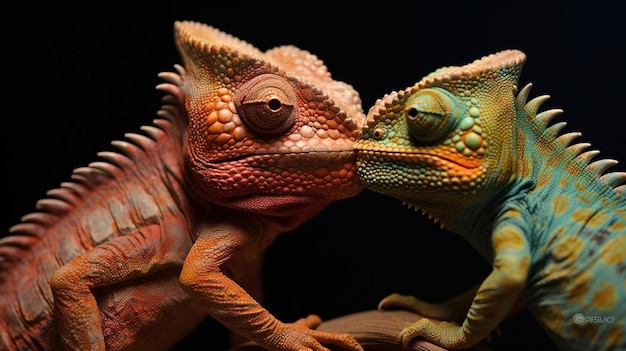 illustration of The two chameleons personality and love for play