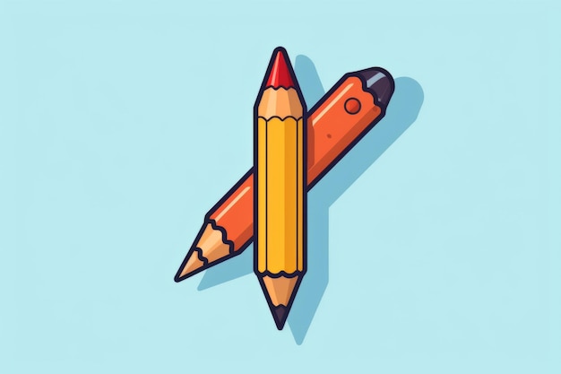 An illustration of two pencils with one being a pencil