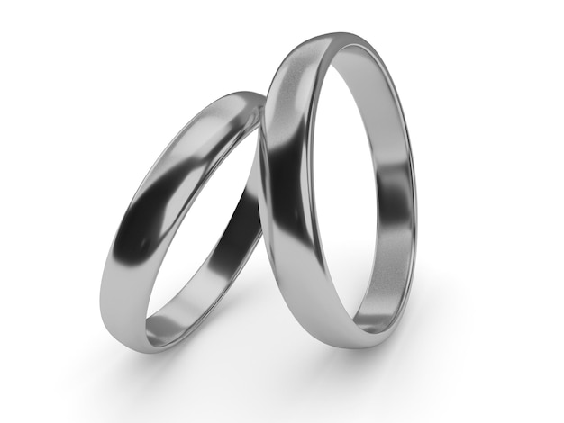 Illustration of two wedding gold rings lie on each other