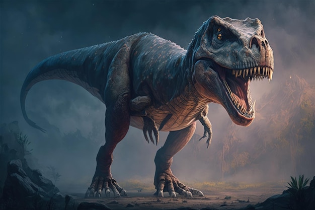 Illustration of a Tyrannosaurus from the Cretaceous period Generative AI