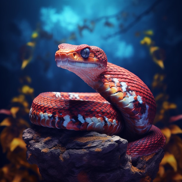 illustration of ultra realistic 4k hd image of a Snake show full bod