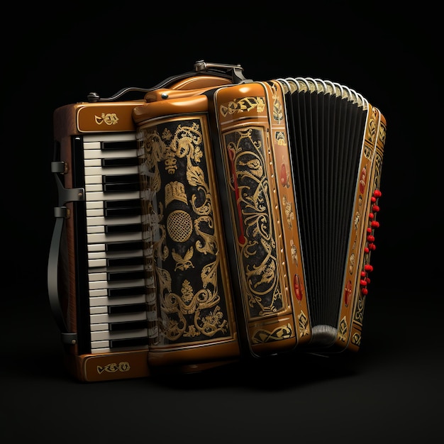 illustration of ultra realistic 4k image of a Accordion