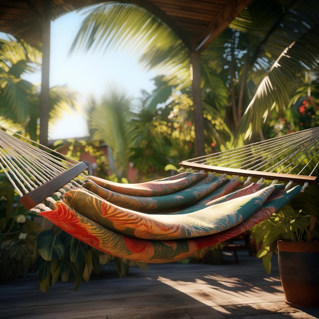 Photo illustration of ultra realistic 4k image of hammock