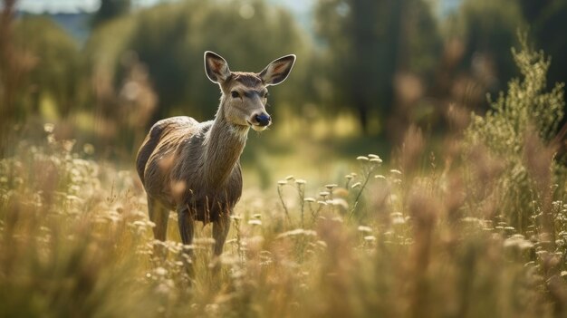 森に住むさまざまな種類の動物のイラスト