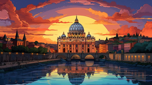 Illustration of the Vatican City