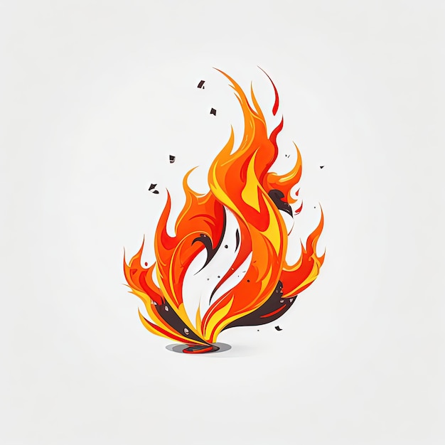 illustration vector Fire Colorful Orange