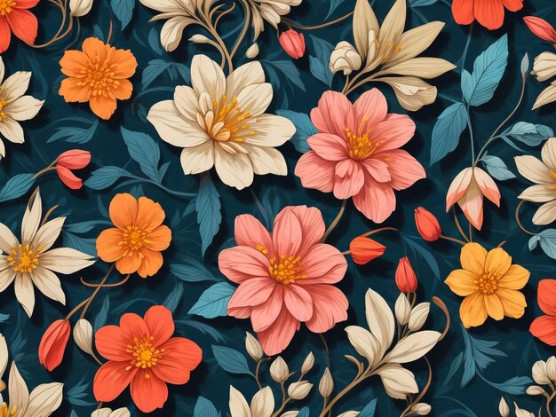 Illustration vector floral seamless pattern