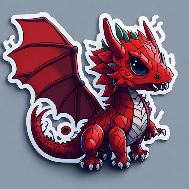 Illustration vector graphic design red cute cartoon dragon background character icon patt