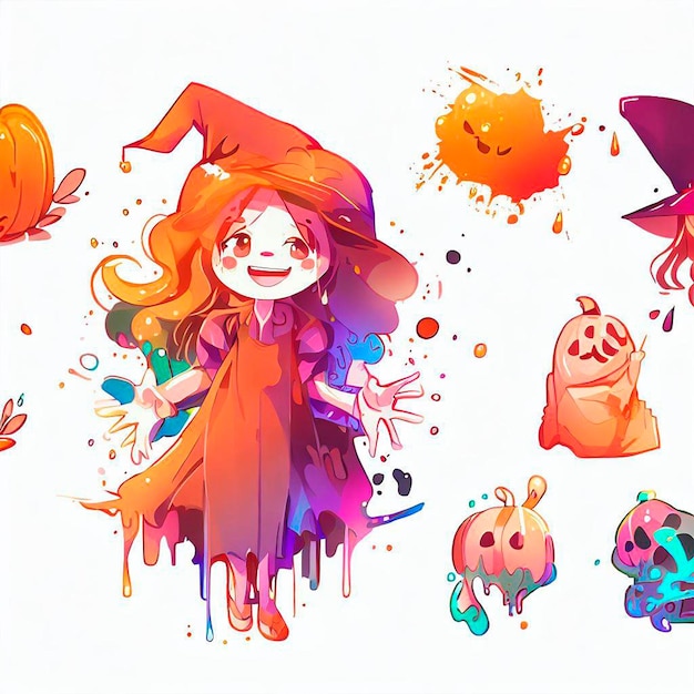 illustration vector Halloween cute Minimalist art