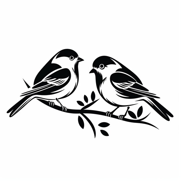 illustration of vector illustration of cute birds in the style of hig