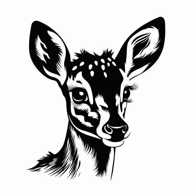 illustration of vector illustration of a cute doe in the style