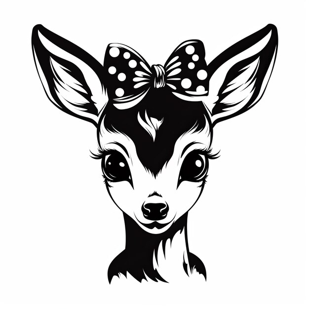 illustration of vector illustration of a cute doe in the style