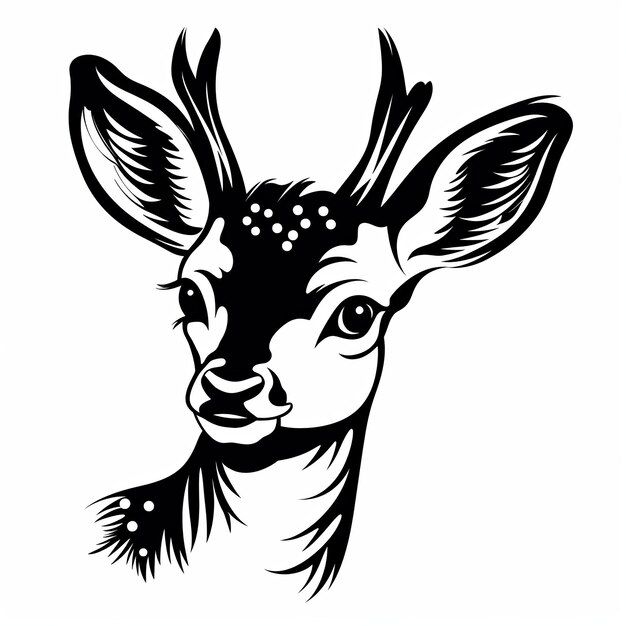 illustration of vector illustration of a cute doe in the style