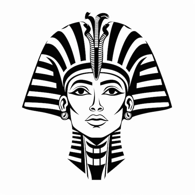 illustration of vector illustration of a pharaon head in the style