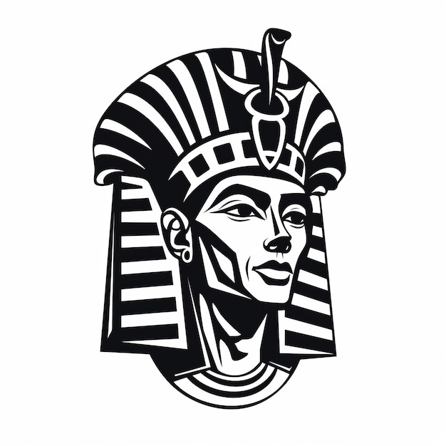 illustration of vector illustration of a pharaon head in the style