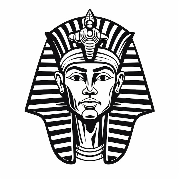 illustration of vector illustration of a pharaon head in the style