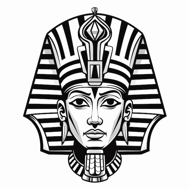 illustration of vector illustration of a pharaon head in the style