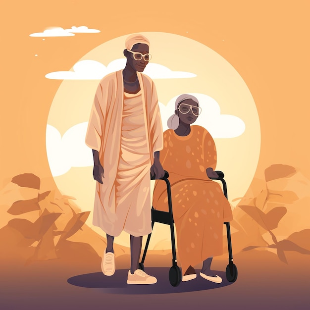 illustration of Vector illustration on the theme of World Leprosy Day Generative ai